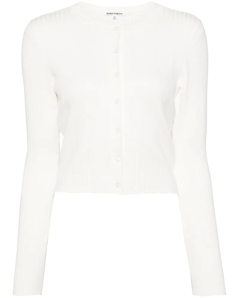 Reformation Joanne Cardigan - Weiß Weiß