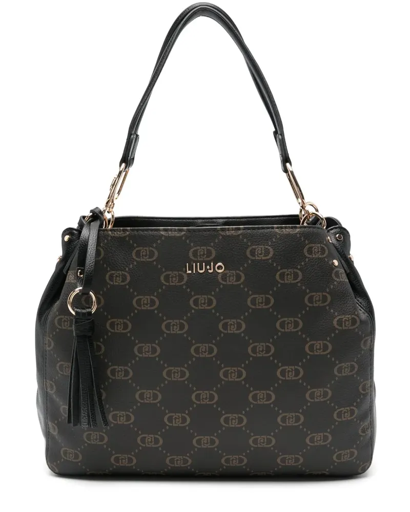 Liu Jo monogram tassel tote bag - Schwarz Schwarz