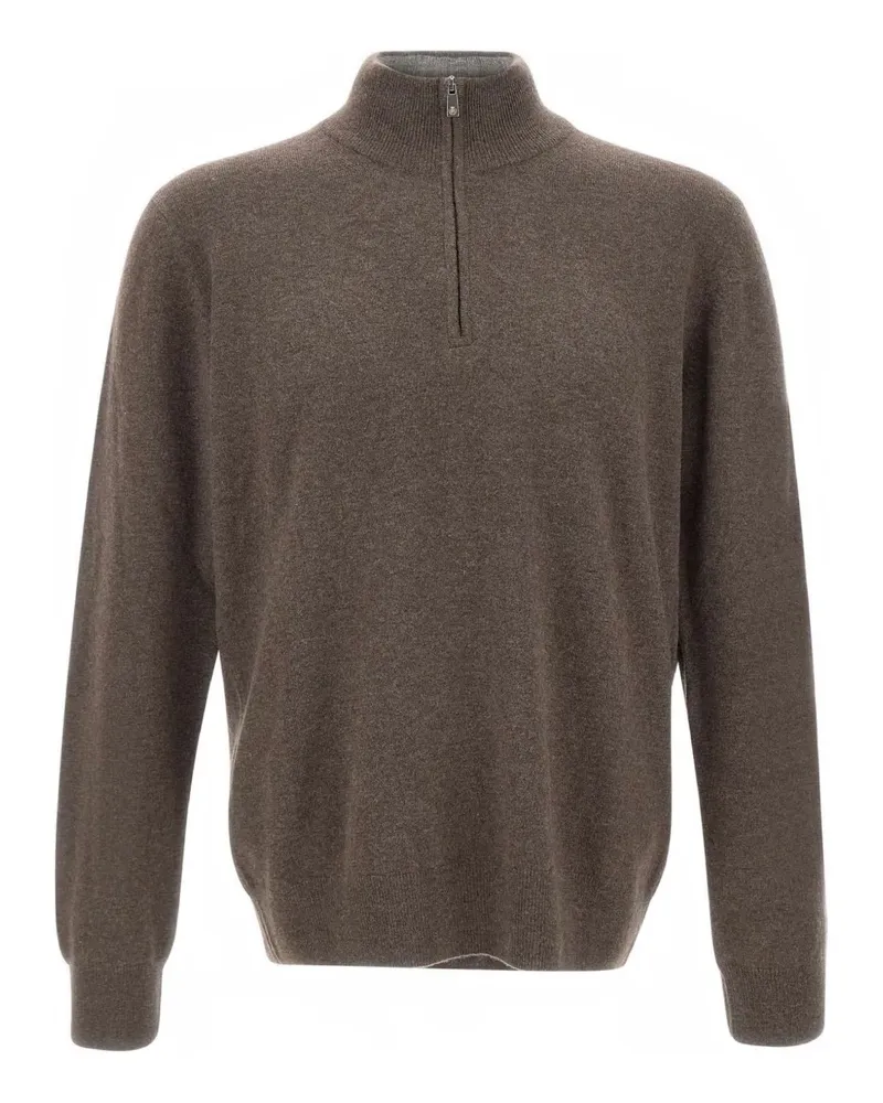 Della Ciana zipped-neck sweater - Braun Braun