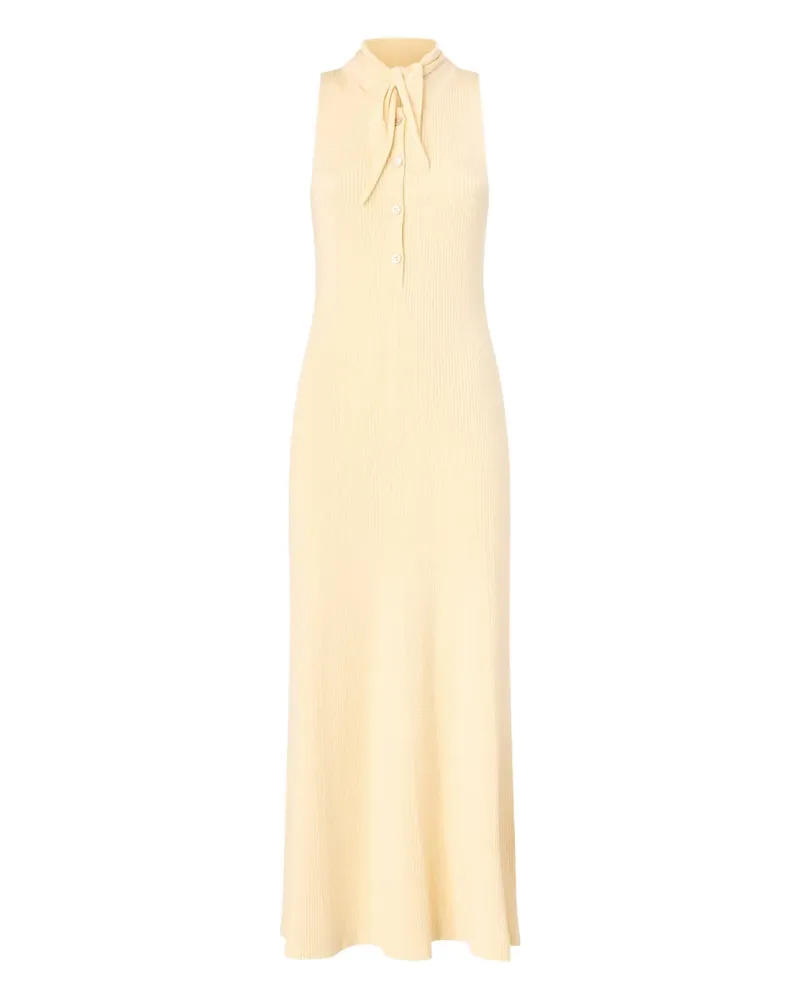 Pinko Geripptes Kleid mit Schleifenkragen - Nude Nude