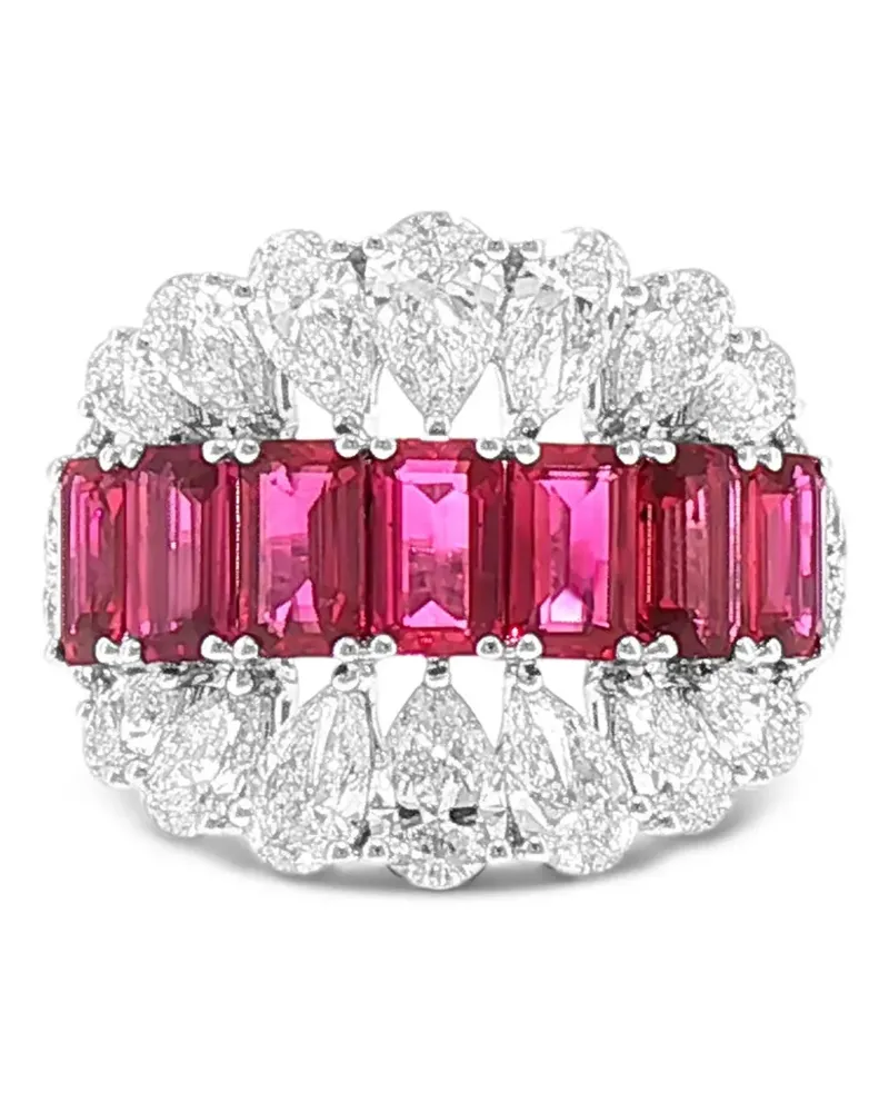 HYT Jewelry Ring mit Rubin und Diamanten - Silber Silber