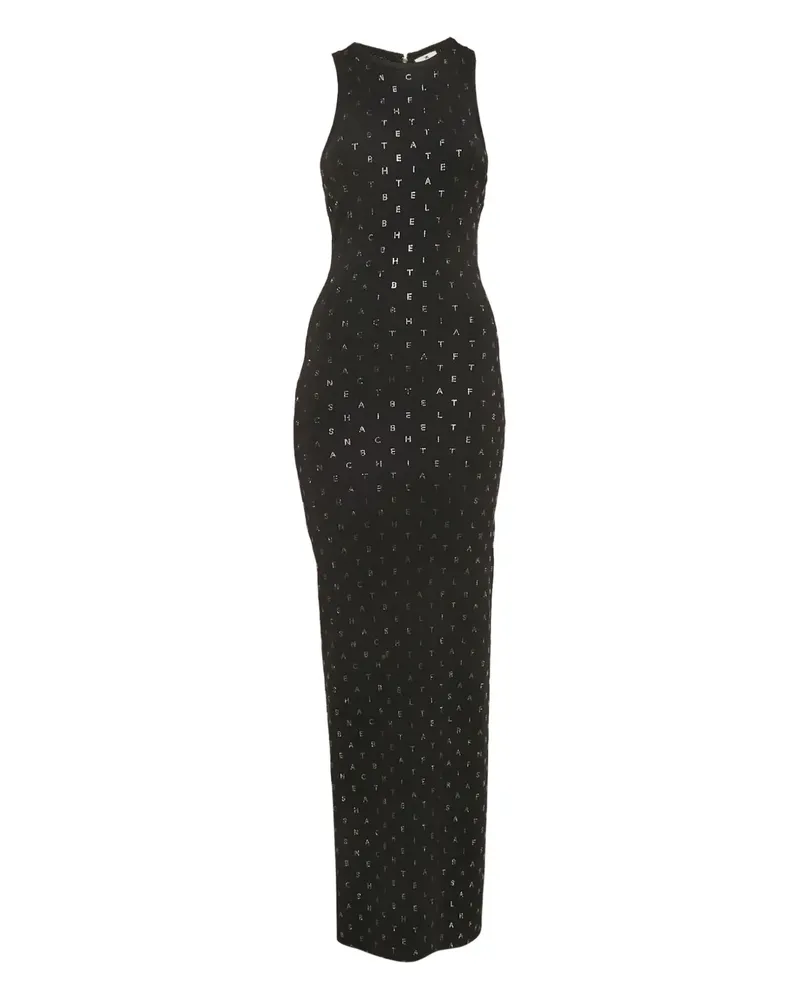 Elisabetta Franchi Strickkleid mit Strassverzierung - Schwarz Schwarz