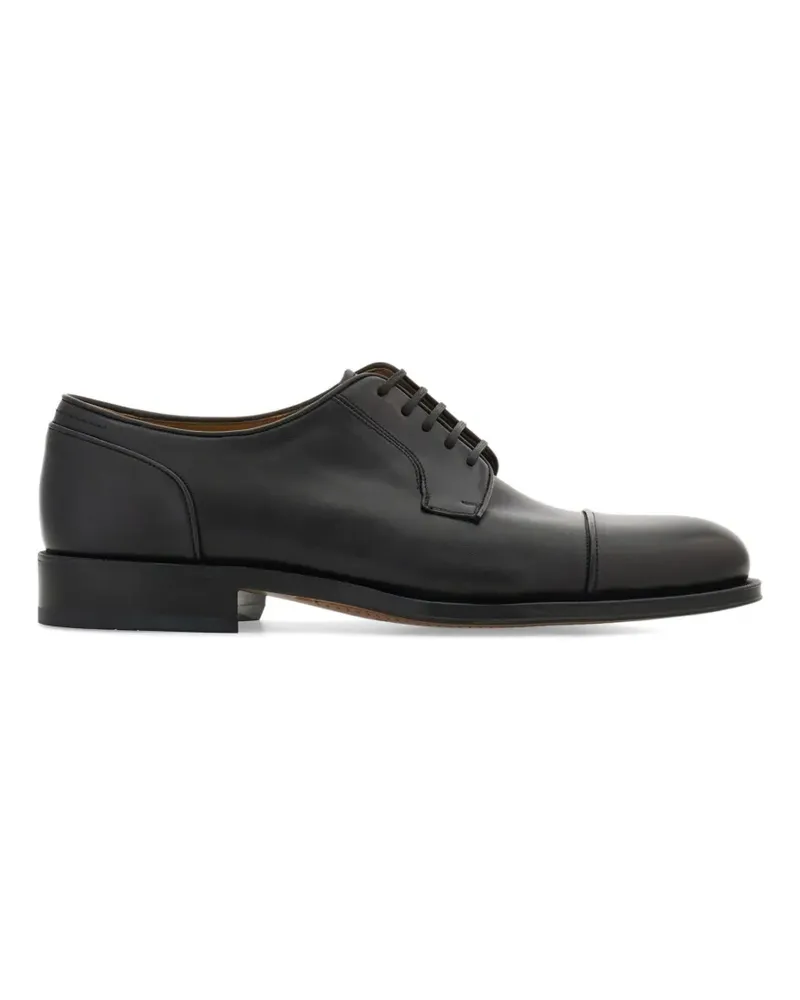 Ferragamo Derby-Schuhe mit Ziernähten - Schwarz Schwarz