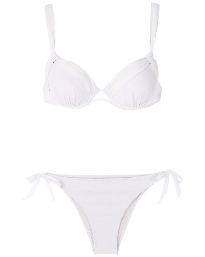 Amir Slama Geraffter Bikini - Weiß Weiß