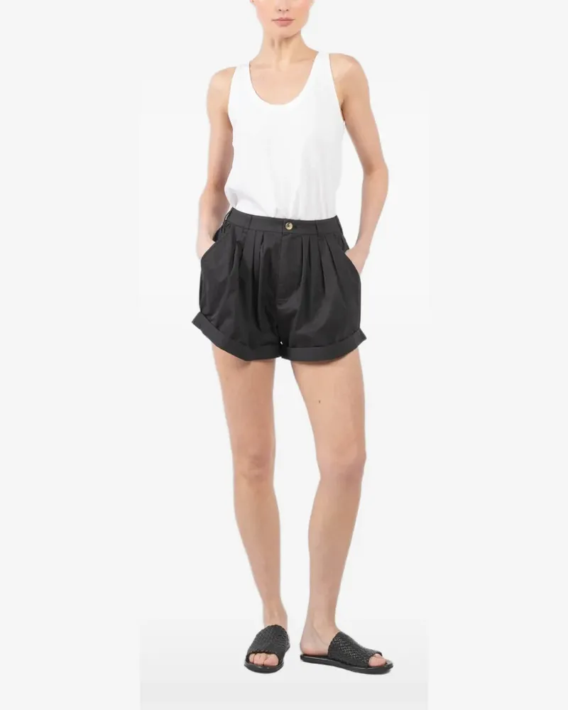 Velvet scoop-neck sleeveless top - Weiß Weiß