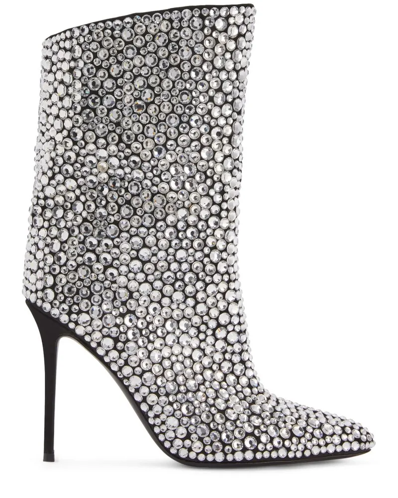 Giuseppe Zanotti Merissa Sparkle Stiefel 105mm - Silber Silber