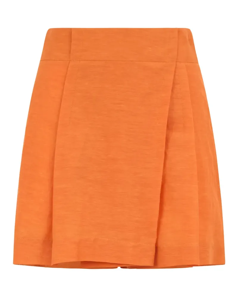 Alberta Ferretti pleated wrap mini skirt - Orange Orange