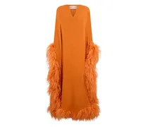 Kleid mit Federn - Orange