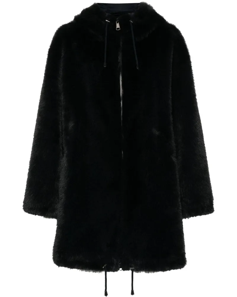 P.A.R.O.S.H. P.A.R.O H. Kapuzenmantel aus Faux Fur - Blau Blau