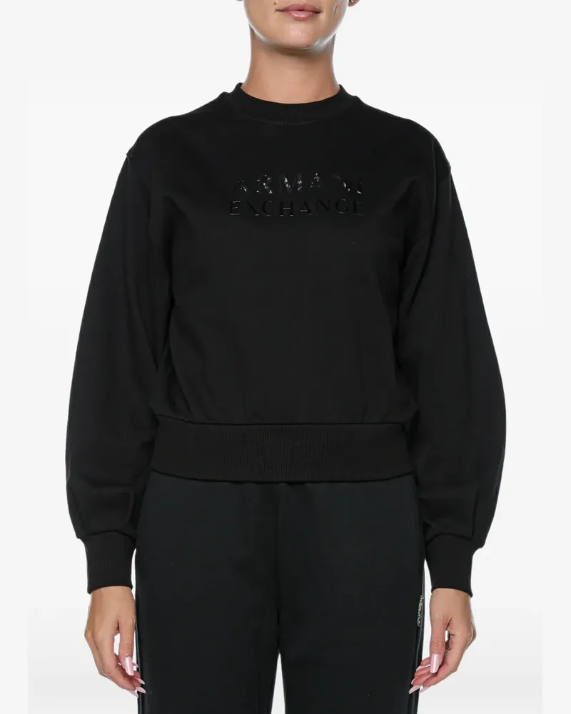 Armani Exchange Sweatshirt mit Logo-Prägung - Schwarz Schwarz