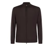 Cardigan mit Reißverschluss - Braun