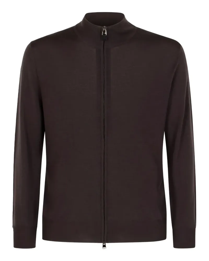 Canali Cardigan mit Reißverschluss - Braun Braun