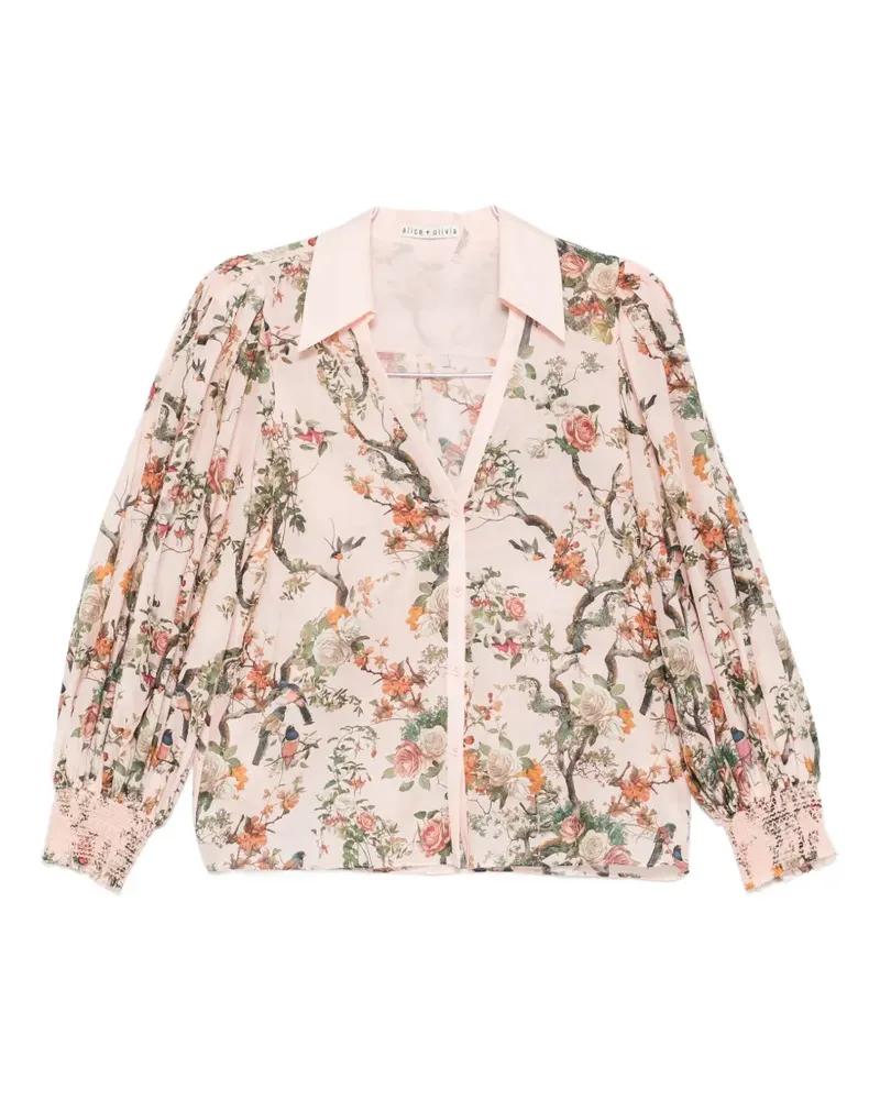 Alice + Olivia floral puff-sleeves shirt - Rosa Rosa