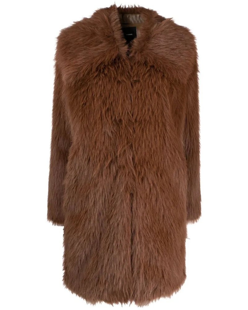 Pinko Oversized-Mantel aus Faux Fur - Braun Braun