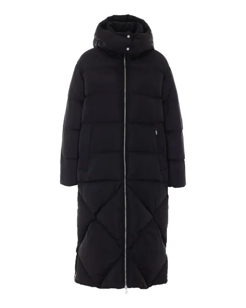 ADD quilted hooded ped coat - Schwarz Schwarz