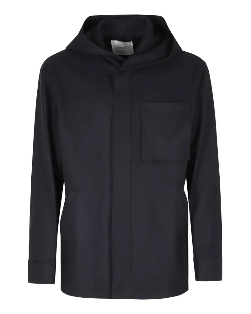 Paolo Pecora Milano Langärmelige Kapuzenjacke - Blau Blau