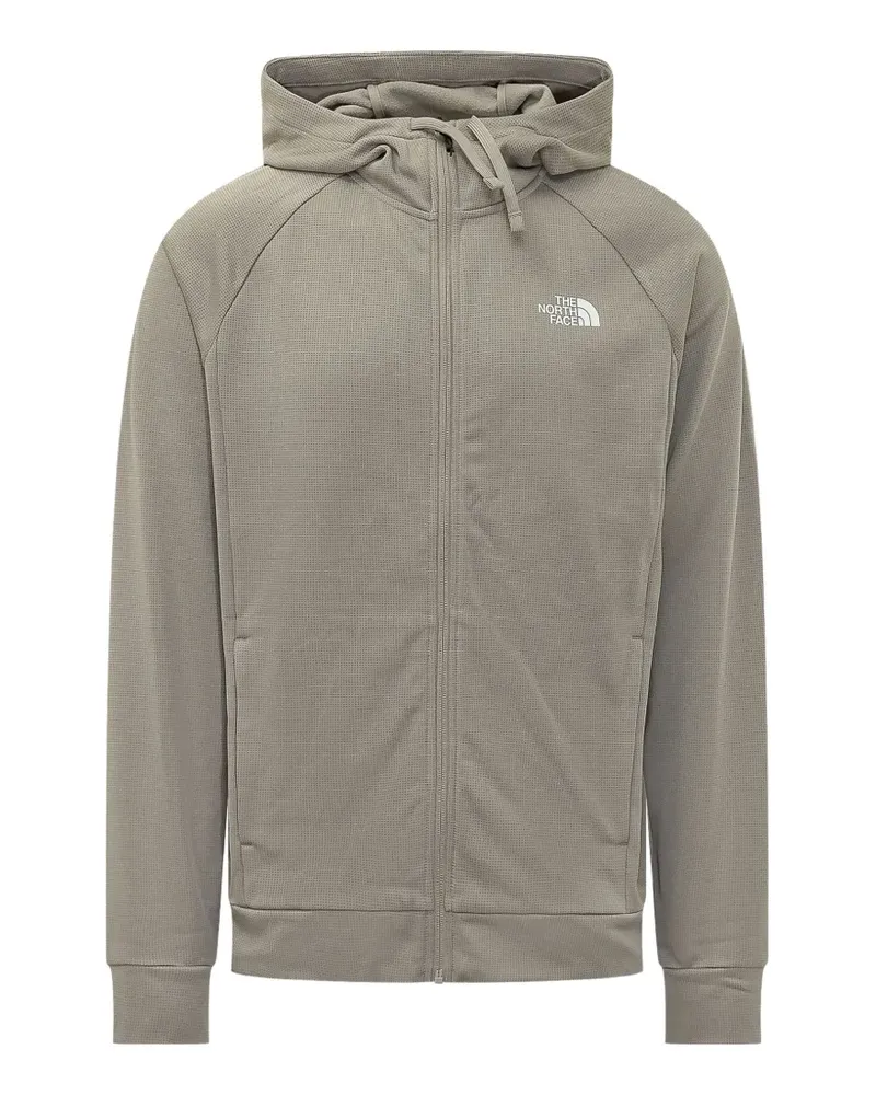 The North Face logo-print zip-up hoodie - Nude Nude