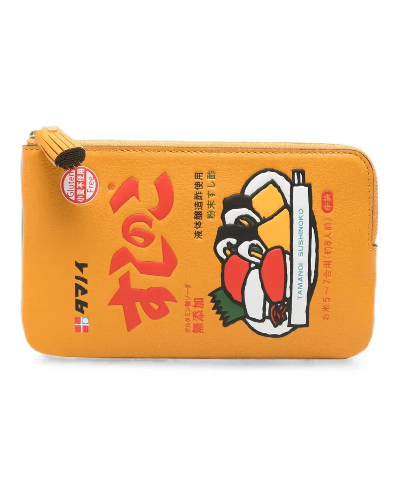 Anya Hindmarch Sushi No Ko leather pouch - Orange Orange