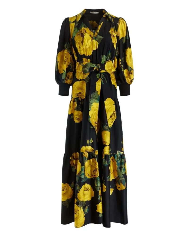 Alice + Olivia Gestuftes Cora Hemdkleid - Schwarz Schwarz