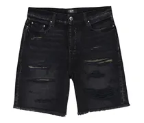 Jeans-Shorts in Distressed-Optik - Schwarz
