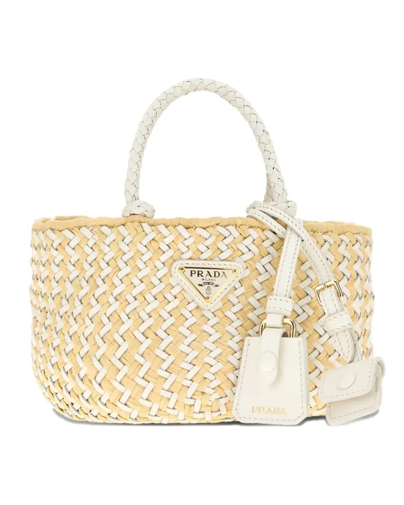 Prada leather-handle tote bag - Nude Nude