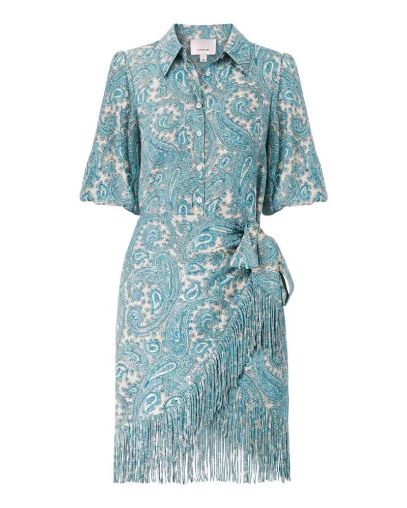 Cinq à Sept Kember Minikleid mit Fransenbesatz - Blau Blau