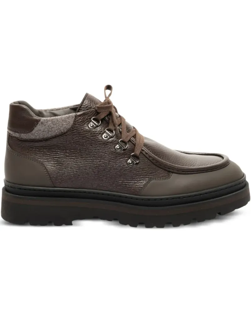 A.Testoni Schnürstiefel aus Leder - Braun Braun