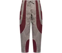 panelled cotton trousers
