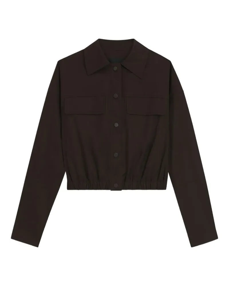 HUGO BOSS elasticated-waist cropped jacket - Braun Braun