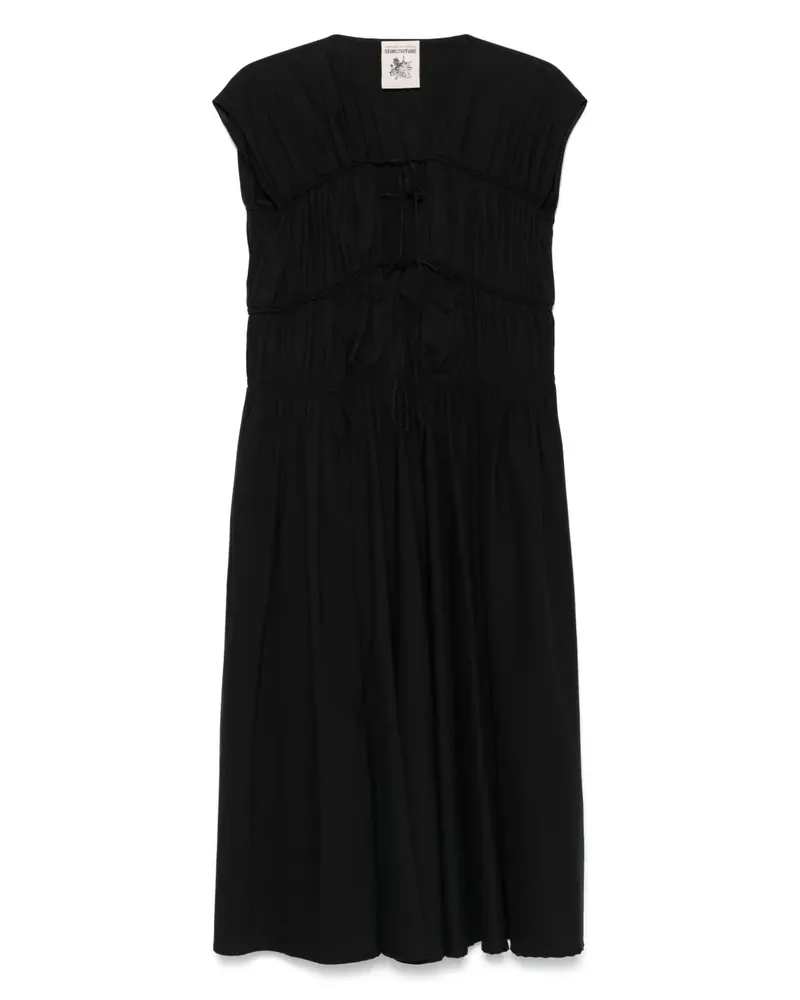 Semicouture Ignacia Midikleid - Schwarz Schwarz