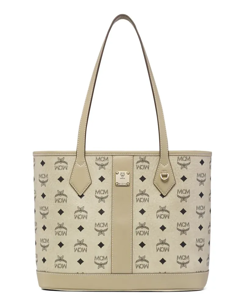 MCM Visetos logo-print tote bag - Nude Nude