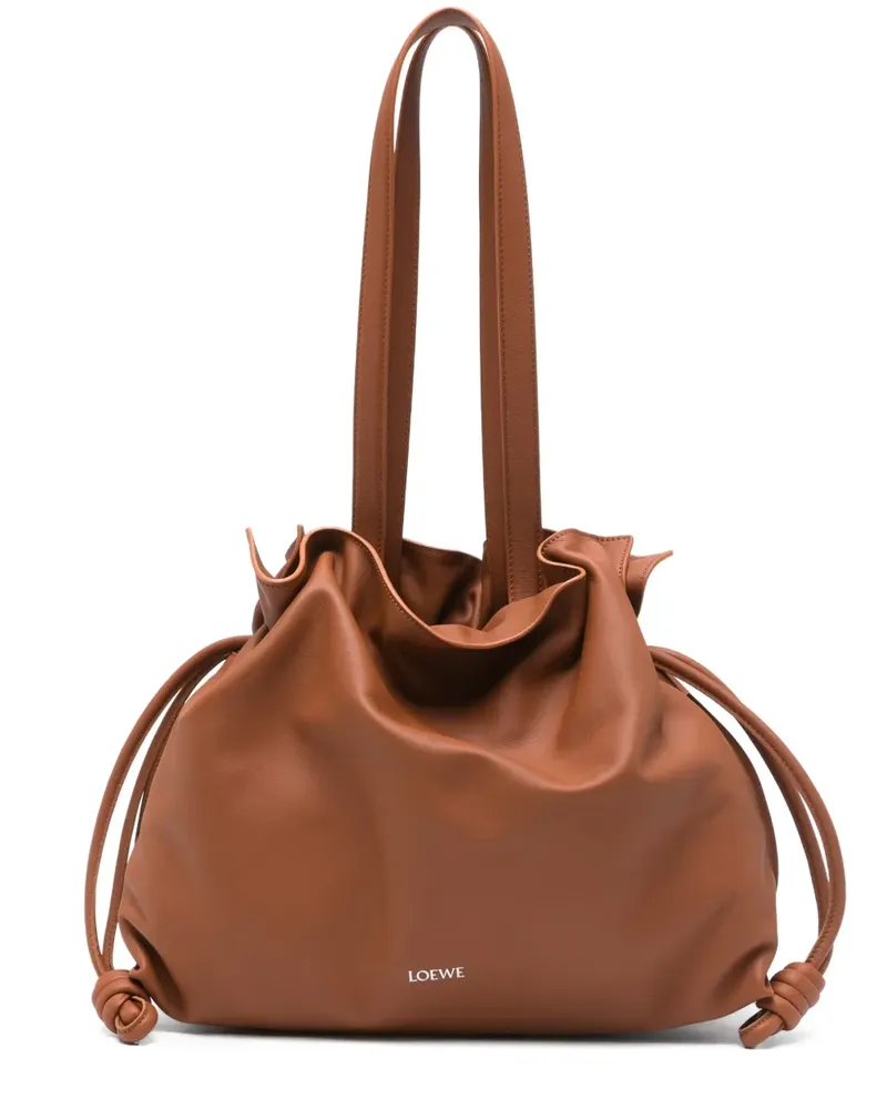 Loewe Flamenco Schultertasche mit Kordelzug - Braun Braun