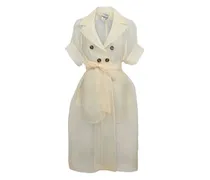 Doppelreihiges Chiffonkleid - Nude
