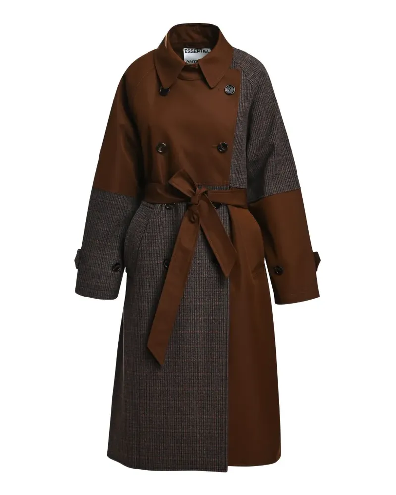 Essentiel colour-block double-breasted coat - Braun Braun