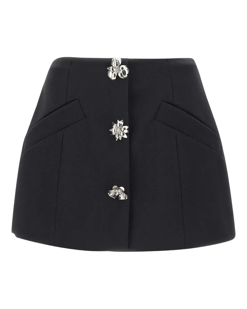 Blumarine Midirock mit Blumenverzierung - Schwarz Schwarz