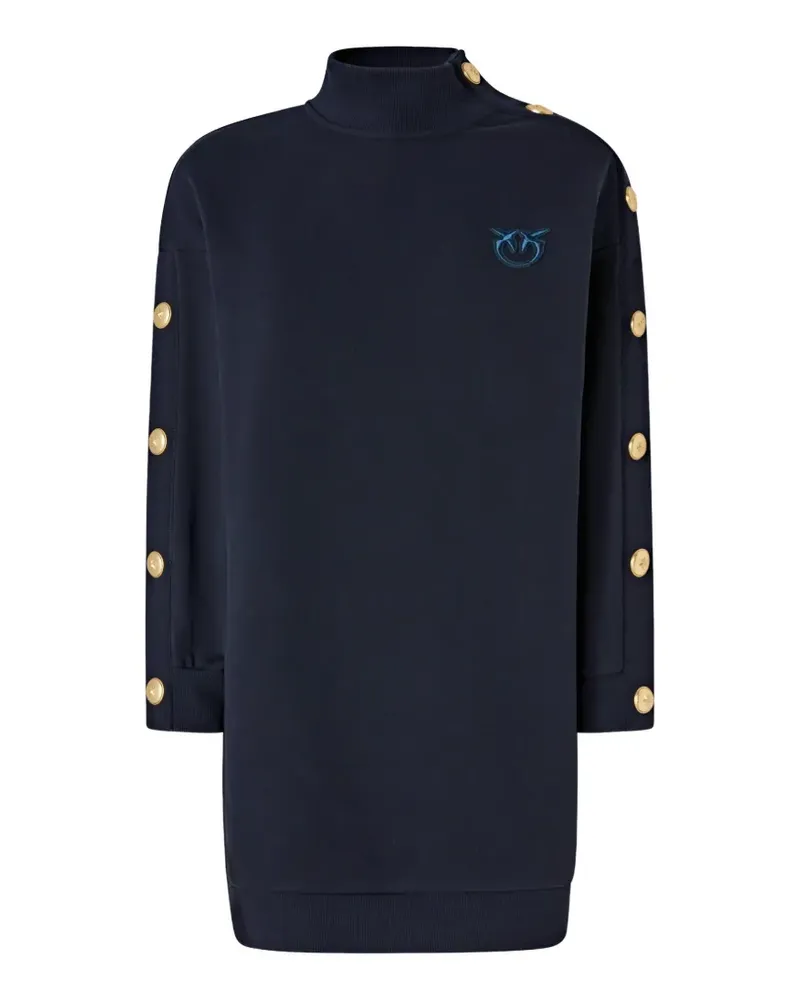 Pinko Stehkragen-Minikleid mit Knopfdetail - Blau Blau