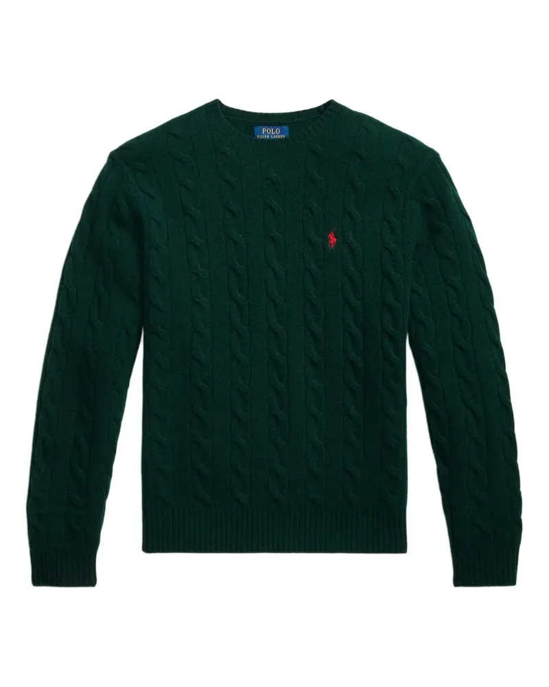 Ralph Lauren cable-knit embroidered-logo sweater - Grün Grün