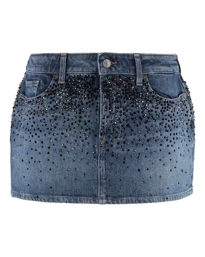 7 for all mankind Jeansrock mit Strass - Blau Blau