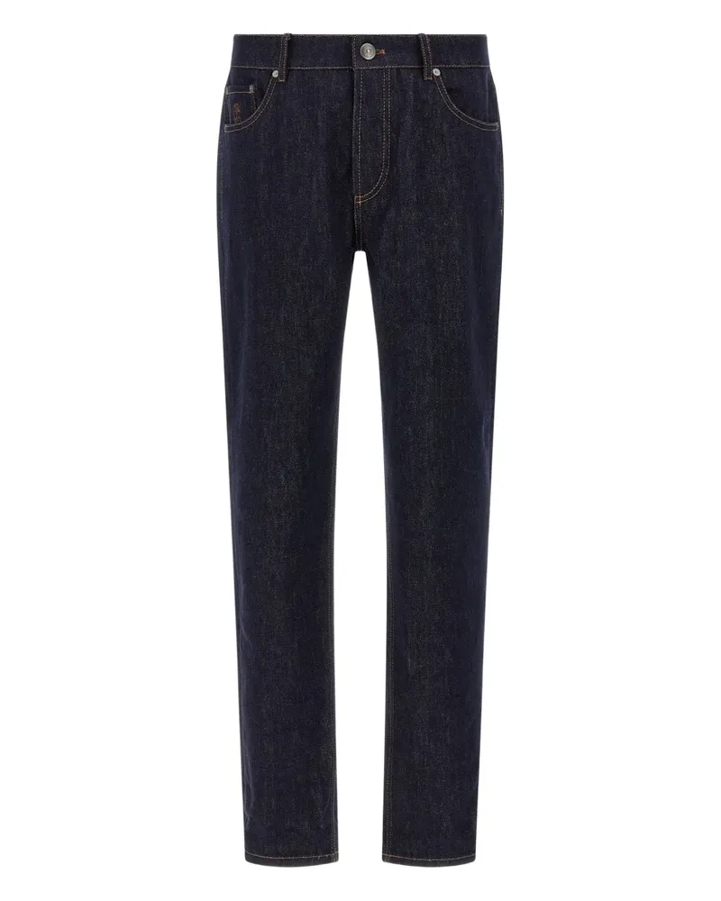 Brunello Cucinelli Five-Pocket-Jeans mit Kontrastnähten - Blau Blau