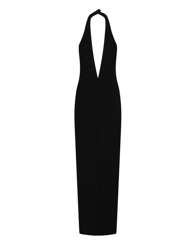 Mônot Neckholder-Maxikleid aus Krepp - Schwarz Schwarz