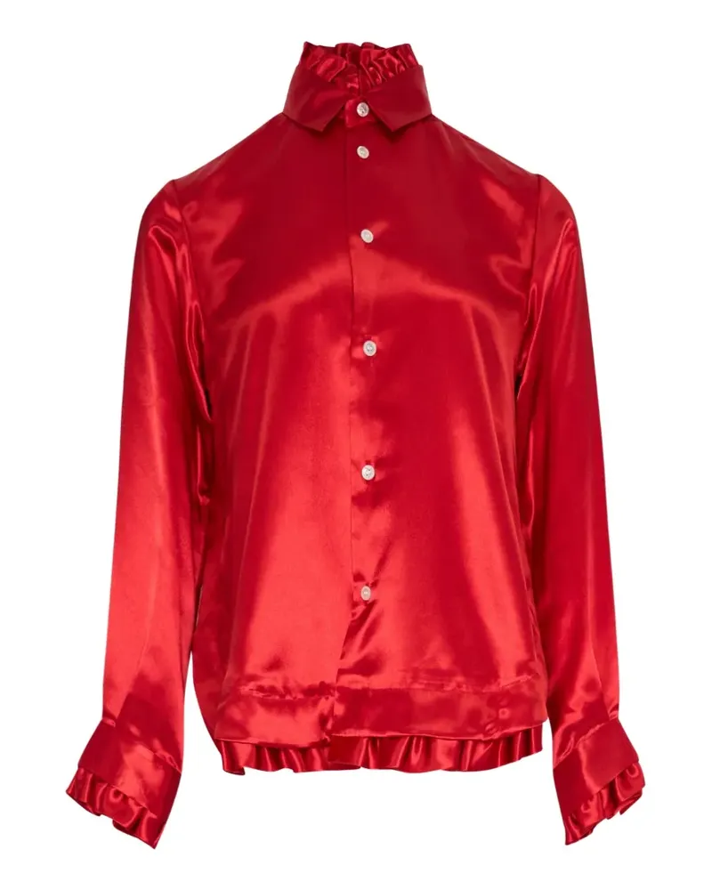 Noir Kei Ninomiya Satinbluse mit Rüschen - Rot Rot
