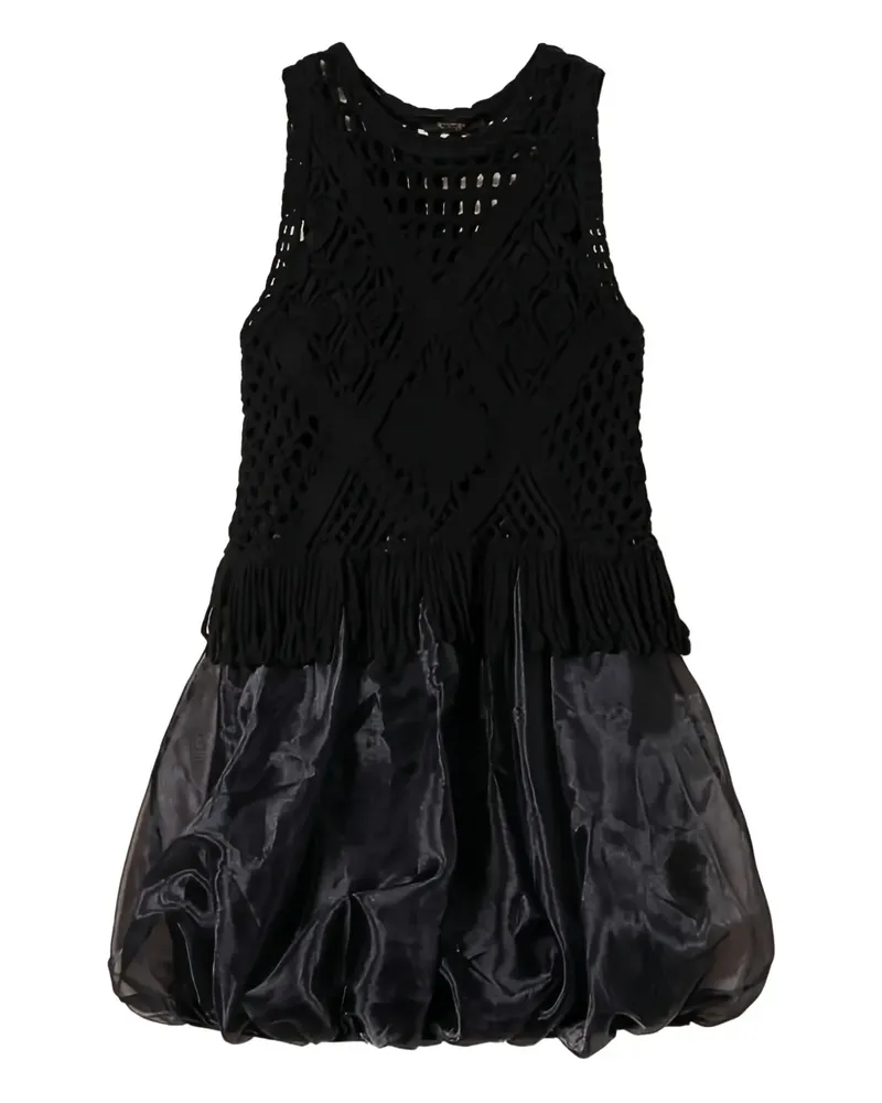 Twin-Set Kleid mit gehäkelten Details - Schwarz Schwarz