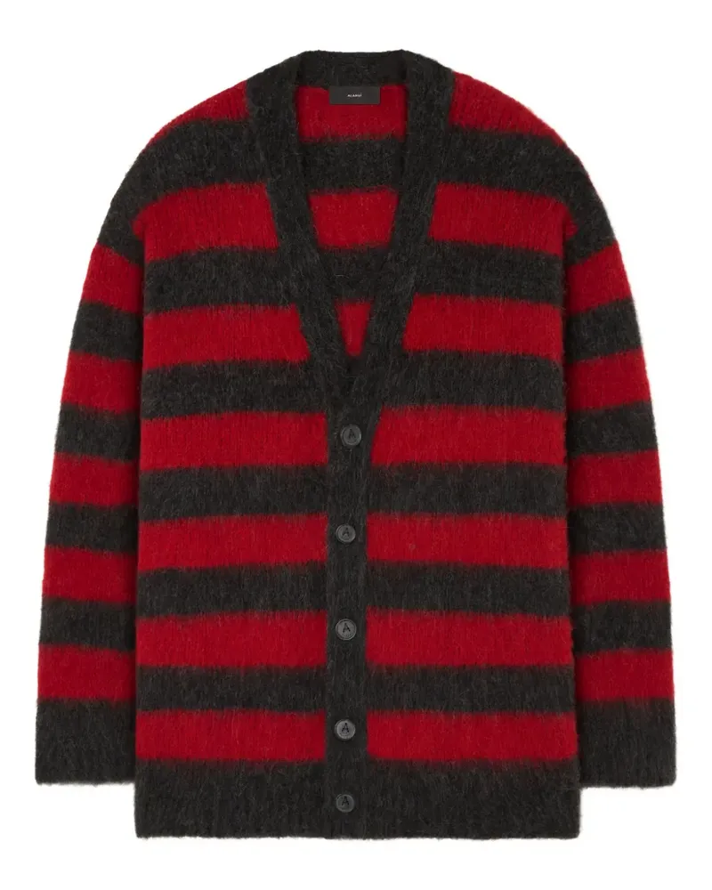 Alanui Gestreifter Grunge Cardigan - Rot Rot