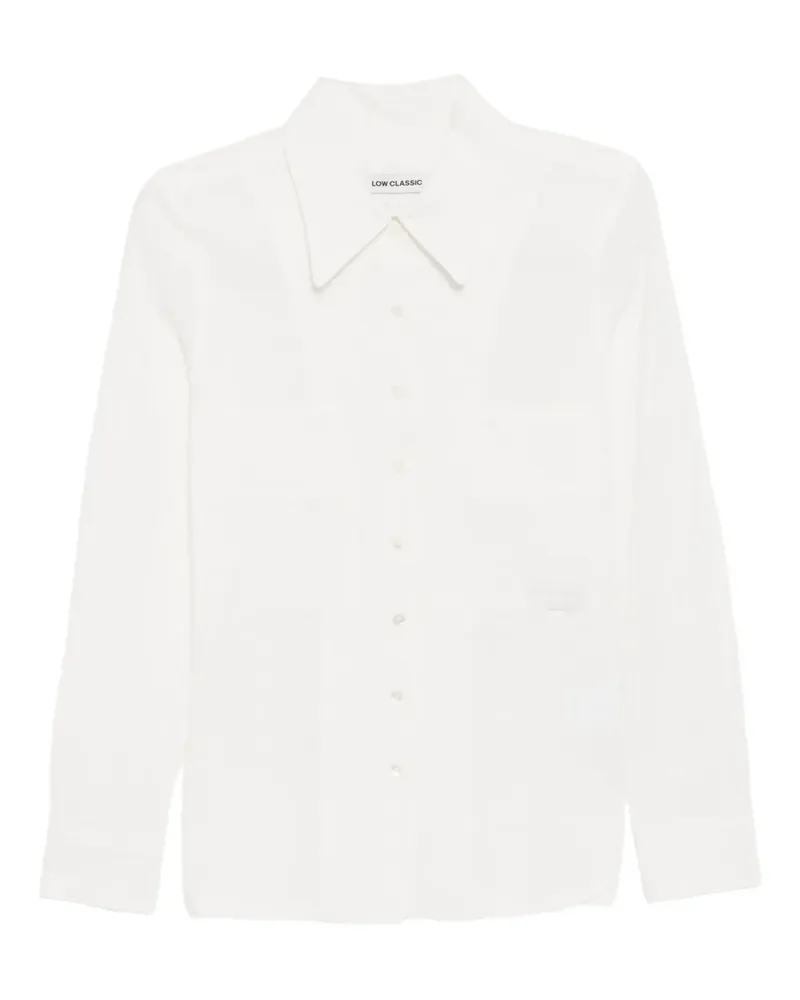 LOW CLASSIC Hemd in Knitteroptik - Weiß Weiß