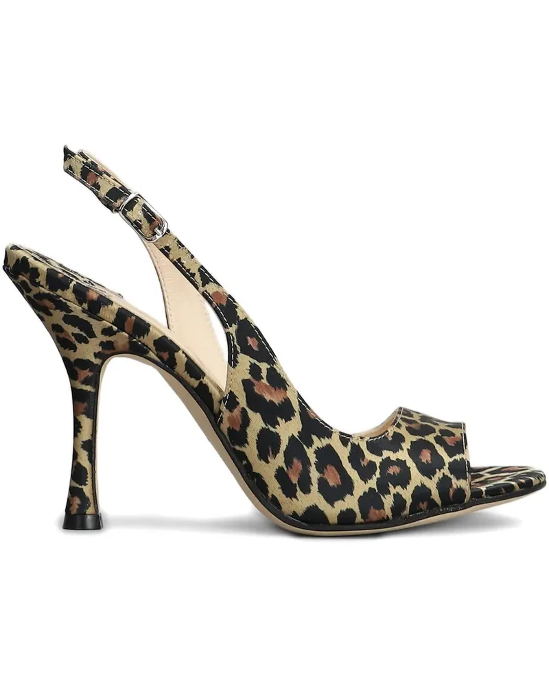 Anna F. Sandalen mit Leoparden-Print 100mm - Nude Nude
