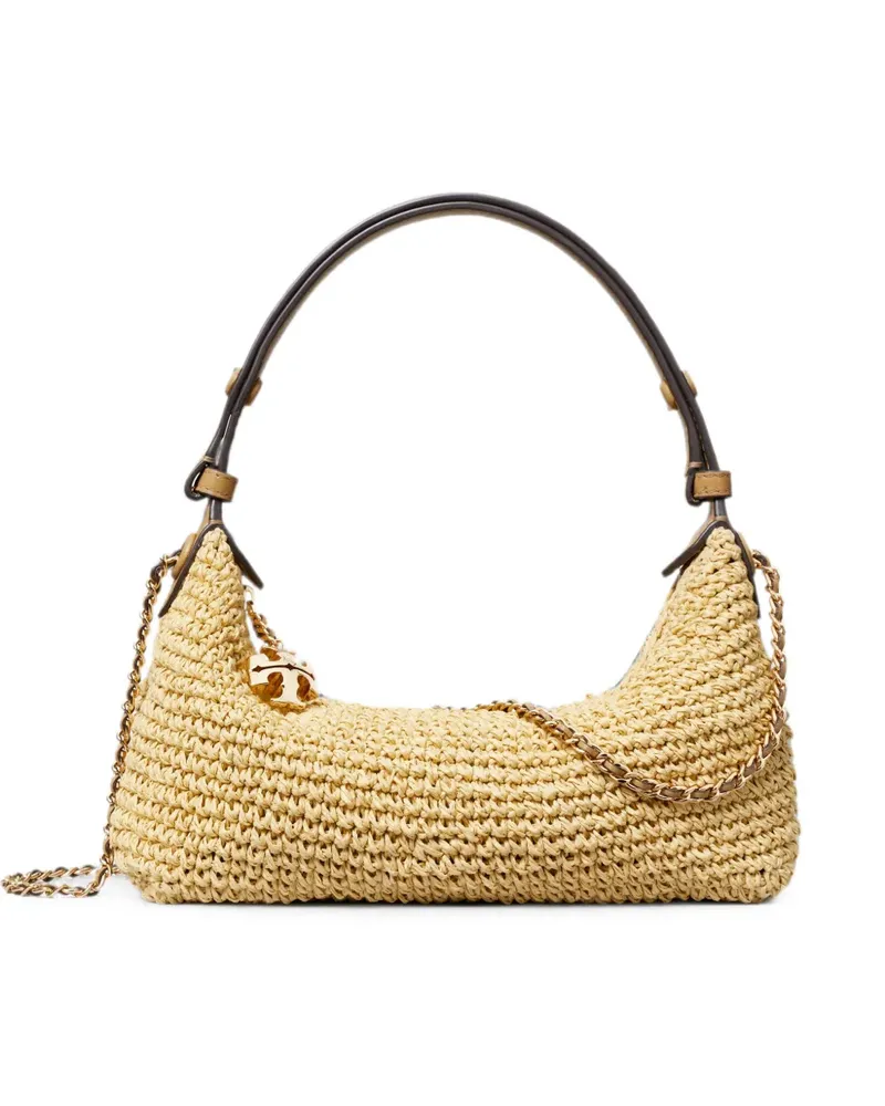 Tory Burch Fleming crochet pochette bag - Nude Nude
