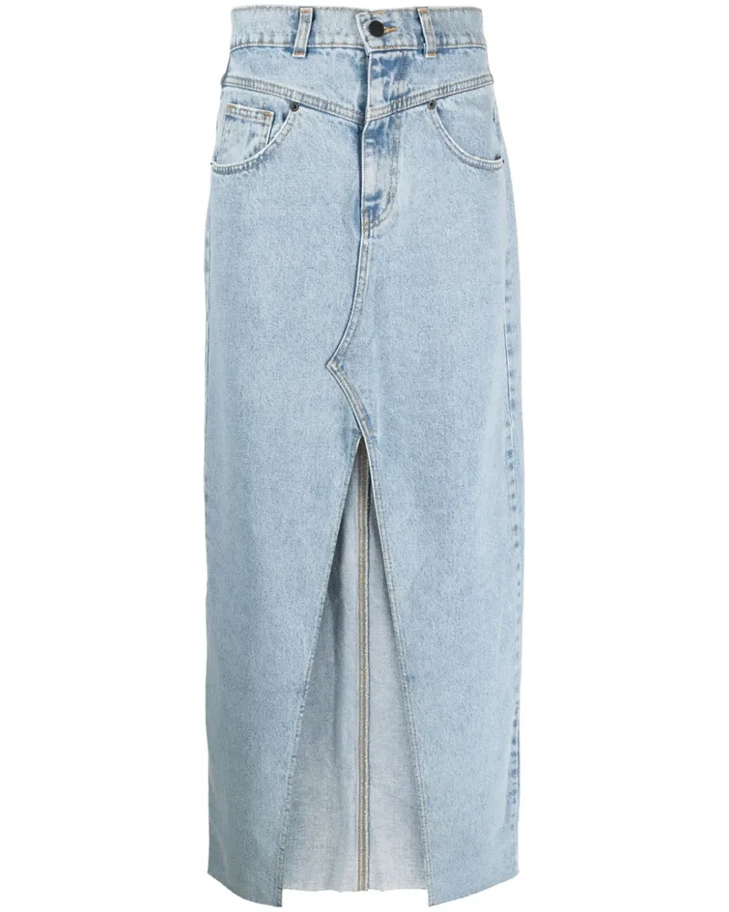 THE MANNEI Aluta Jeansrock mit hohem Bund Blau