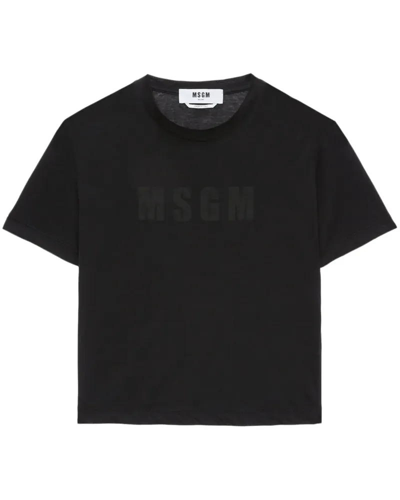 MSGM T-Shirt mit Logo-Print - Schwarz Schwarz