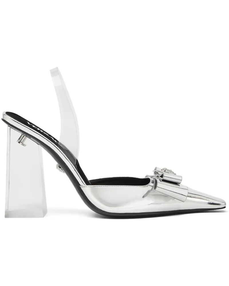 Versace Medusa Head Pumps aus Metallic-Leder - Silber Silber