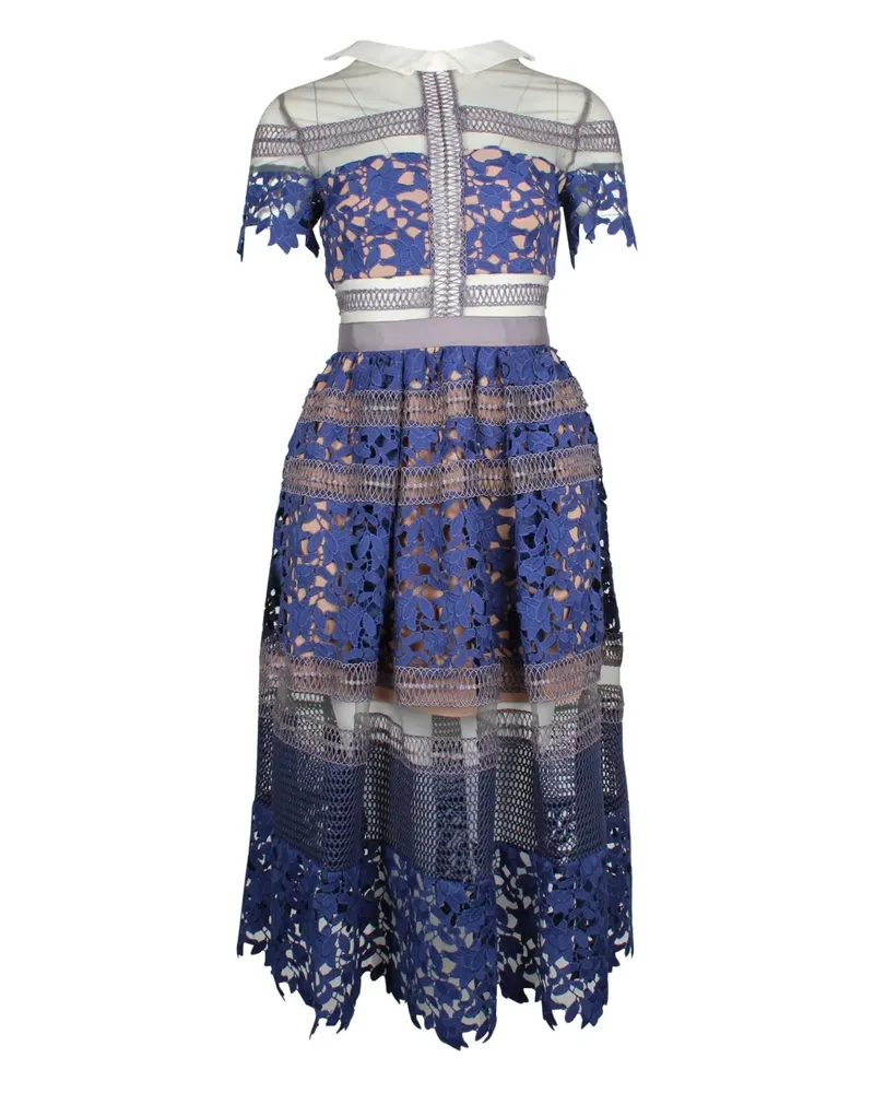 Self-Portrait 2010s lace midi dress - Blau Blau